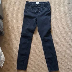 Amuse society lace up denim jeans